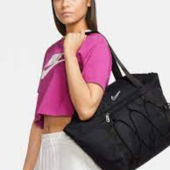 Nike One Women's Training Tote Bag Black Tennis Purse - Picture 3 of 9